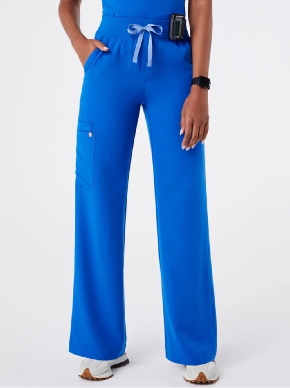 NWOT Figs Royal Blue Isabel High Waisted Wide Leg Scrub Pants
